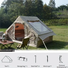 Carpa Inflable 4-6 Personas, 4 Estaciones, Montaje Rápido e Impermeable.