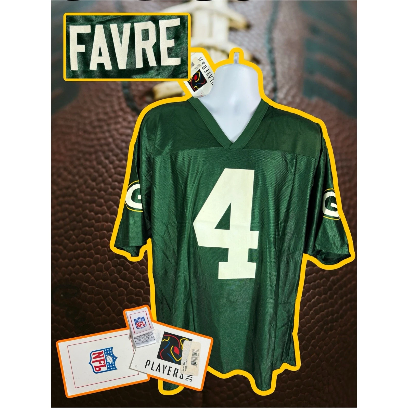 Vintage Brett Favre Jersey NWT NFL Large Green Bay Packers New With Tags