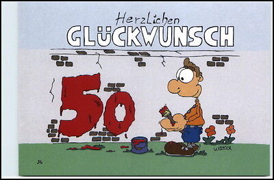 Gluckwunsch 50 Geburtstag Karikatur Karrich Postkarte Ungelaufen Postcard Ebay