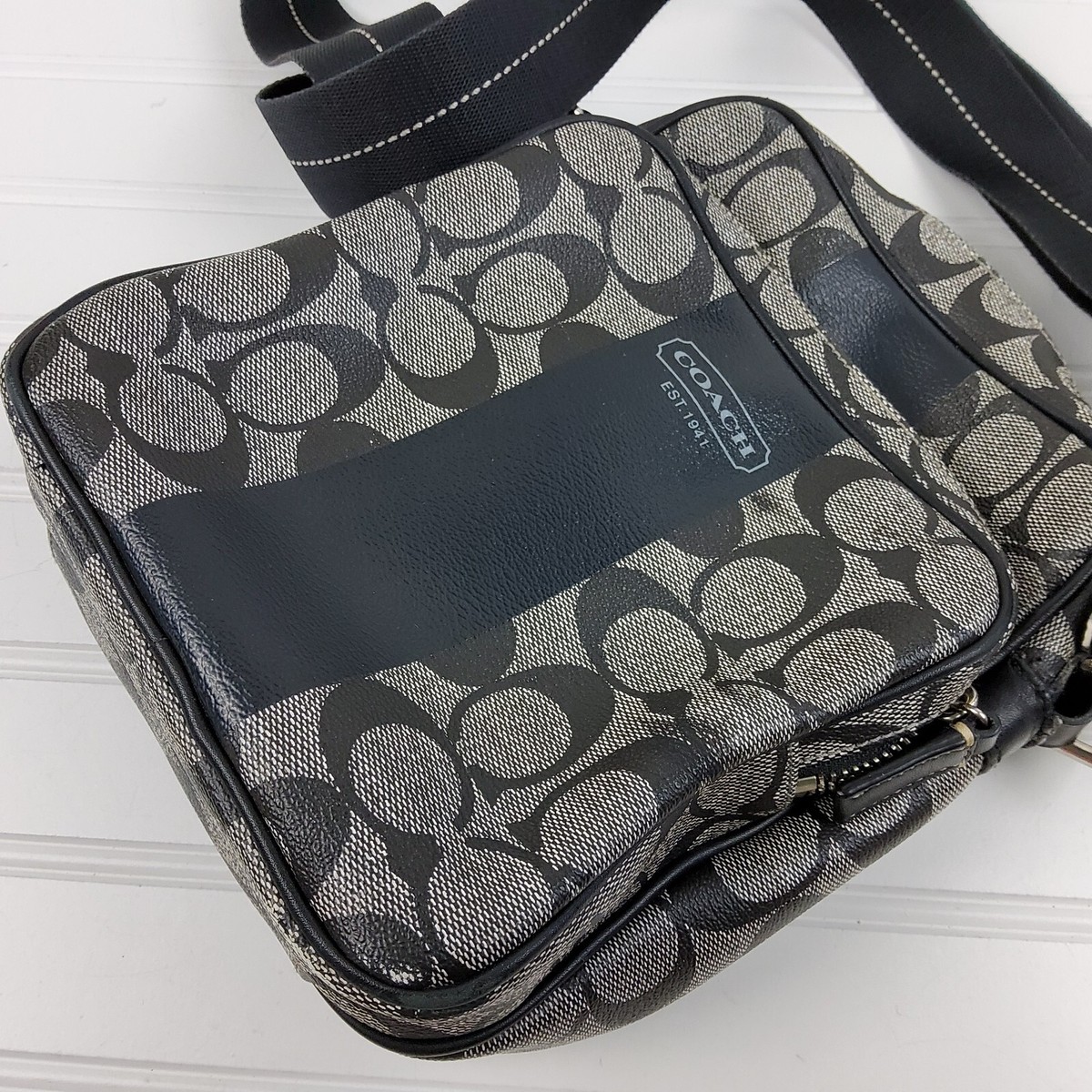 Coach Heritage Stripe Flight Shoulder Bag F70589 Handbag Camera