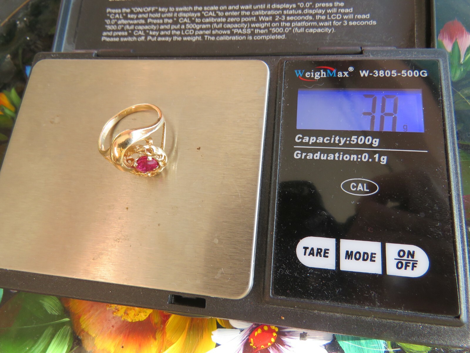 ❤️Solid 14K❤️ Yellow Gold Natural Ruby Engagement… - image 12