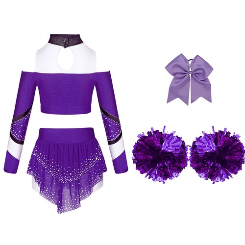 Girl Costume Carnival Uniform High School Crop Top With Mini Skirt Ceremony Gym - Picture 38 of 69