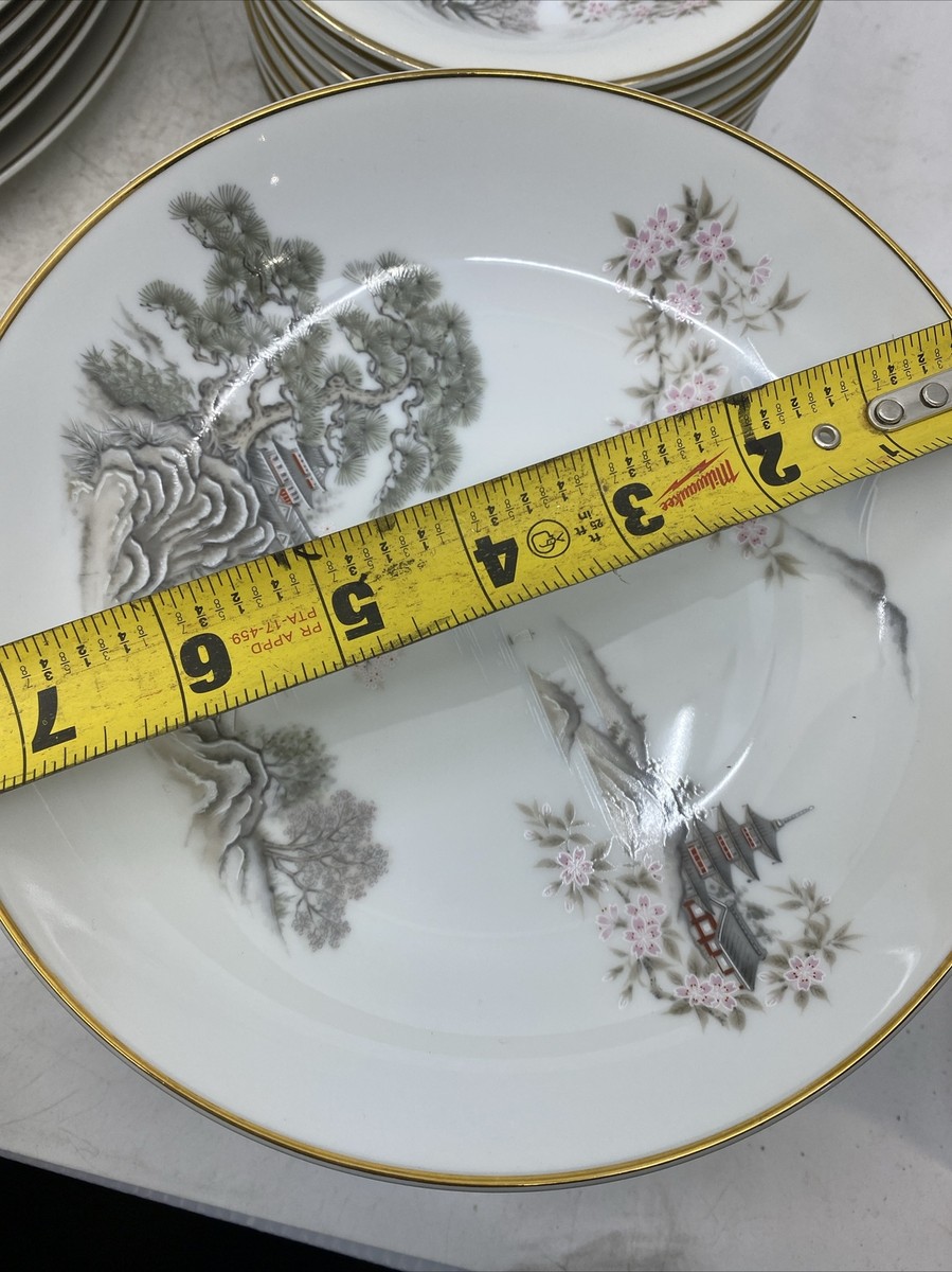 🔥seizan fine china japan sansui 8000 6 Plates/ 8 Saucers/ 8 Bowls