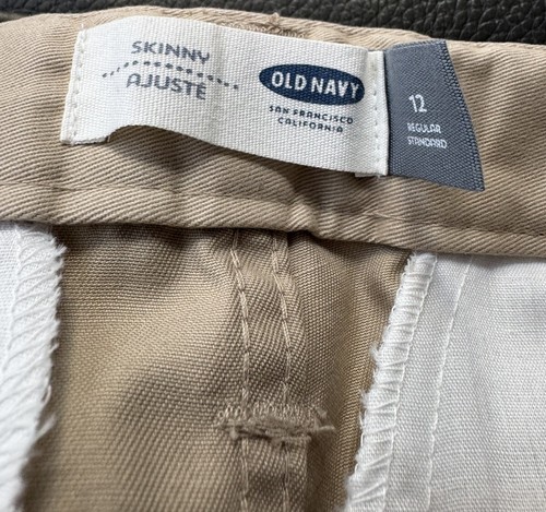 NWOT Old Navy Boys Skinny Pants Adjustable Waist Sz 12 Khaki School Play - Picture 3 of 15
