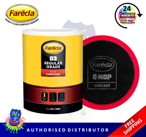 Farecla G3 Rubbing Compound Regular Cutting Paste 1kg Tub with GMC609 Hand Pad - Picture 1 of 7