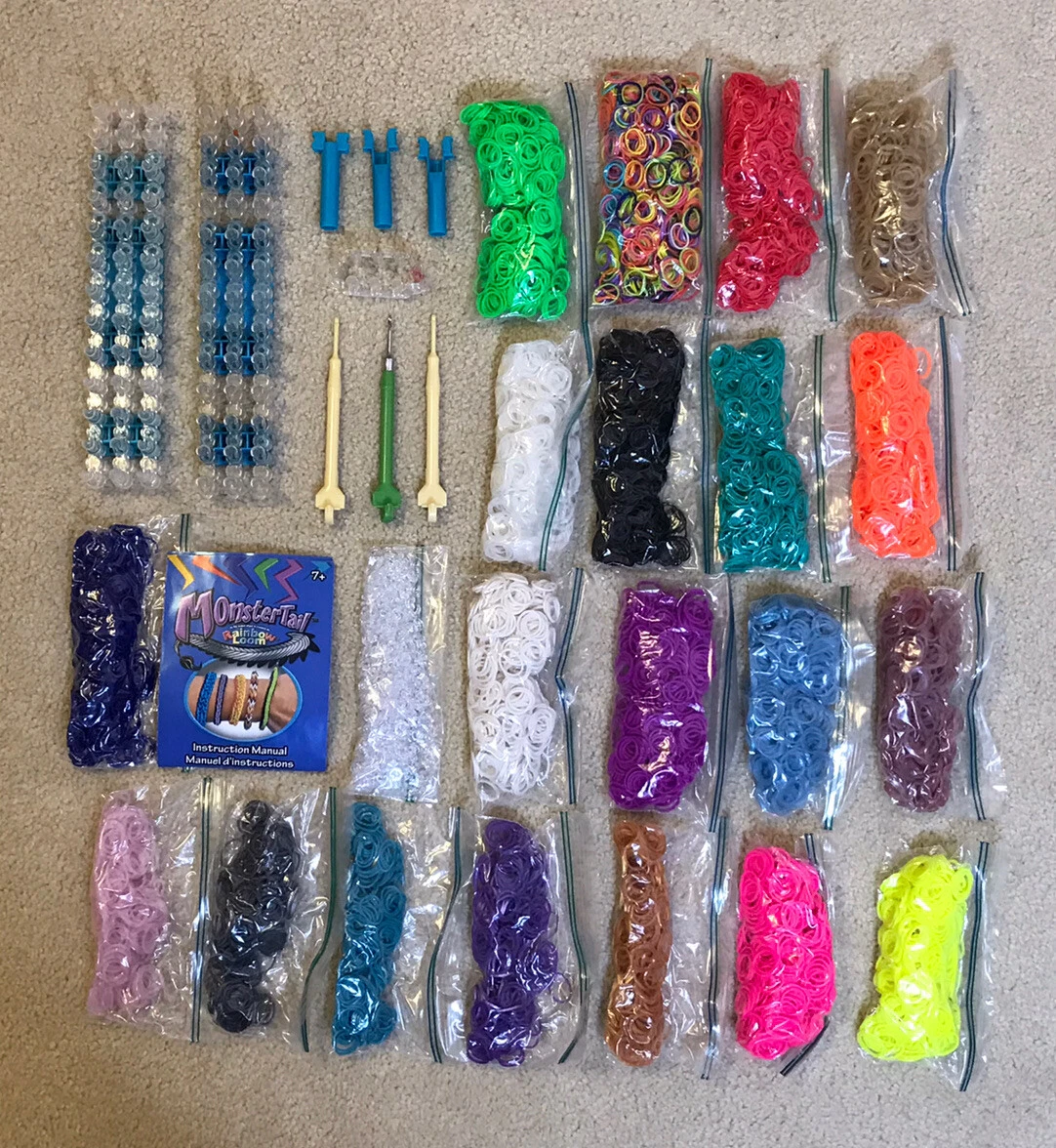 2 Rainbow Looms - Monster Tail Loom - Rubber Bands - C-Clips