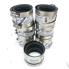 LOT OF 7 EASY FLEX EF-NHC-200 2" NO HUB COUPLING STAINLESS STEEL