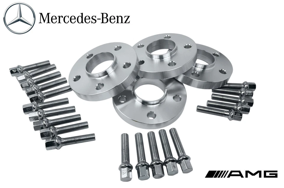 4 Mercedes Benz 5x112 Staggered 15 MM & 20 MM Hub Centric Spacers W/ Lug Bolts - Image 4 of 4