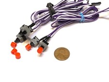 5 Pieces red 2 Pin PC Cable on/off Push Button ATX momentary Wired Switch