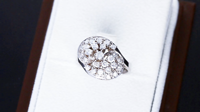 white gold diamond dress ring 1.18 Cttw Diamond and White Gold Dress Ring
