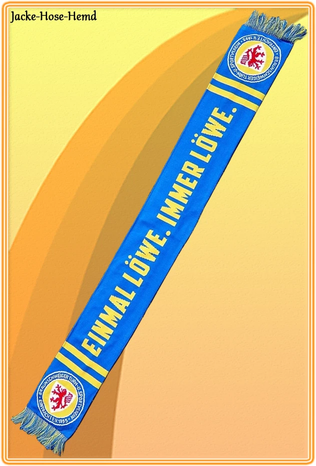 Eintracht Braunschweig Schal Wendeschal Logo Wappen Gelb Blau Löwe Gr: 140x17cm