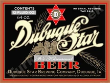 Dubuque Star Beer Label Dubuque Iowa Metal Sign 3 Sizes to Choose From