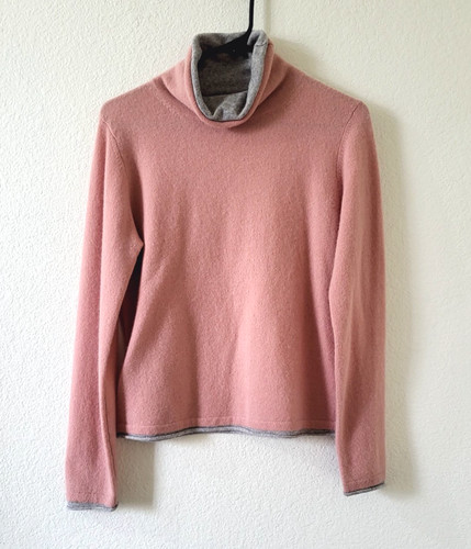 New Magaschoni Cashmere Rolled Turtleneck Sweater Size M