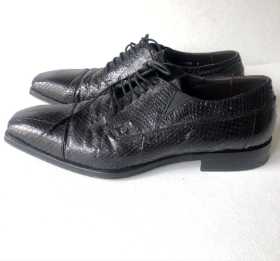Cesare Paciotti Black Snakeskin leather Men's Dress Shoes Size 7