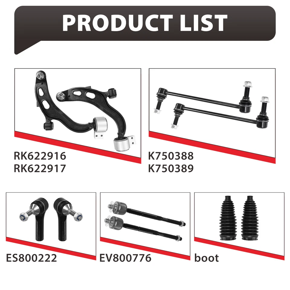 Комплект передних нижних рычагов управления 10 шт для Ford Taurus 12-15 Flex MKS MKT 2013-2016 годов выпуска - Изображение 3 из 4