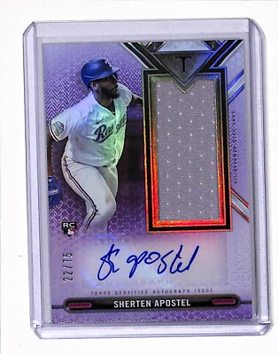 2021 Topps Triple Threads Sherten Apostel Jumbo Relic Auto RC ROOKIE Rangers /75