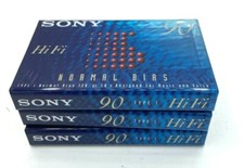 Lot of 3 Sony HF High Fidelity Blank Audio Cassette Tapes 90 Min Normal Bias NEW
