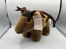 CARSTENS LEISURE TIME ANIMALS MOOSE PLUSH STUFFED COIN BANK
