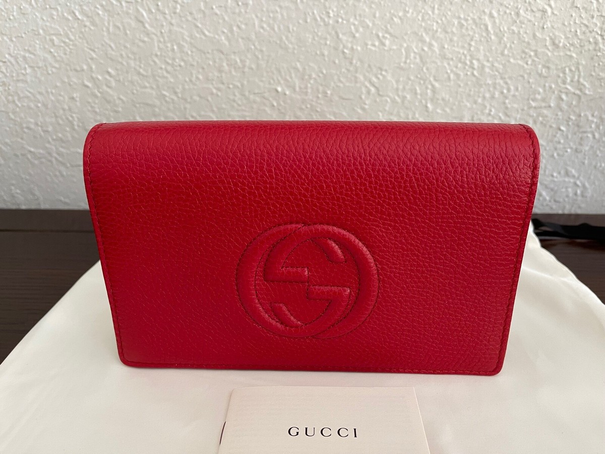 【GUCCI】SOHO WALLET NWT!!! Gucci Soho Wallet with Removable Chain in Red | eBay