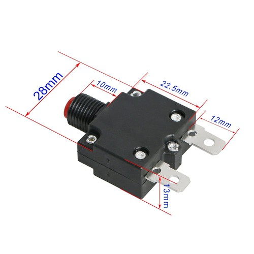 5 Amps Thermal Circuit Breakers Push Button Manual Reset Overload Protector S... - Picture 2 of 4