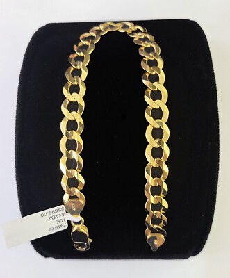 10k Cuban Curb link Bracelet Solid Gold 7