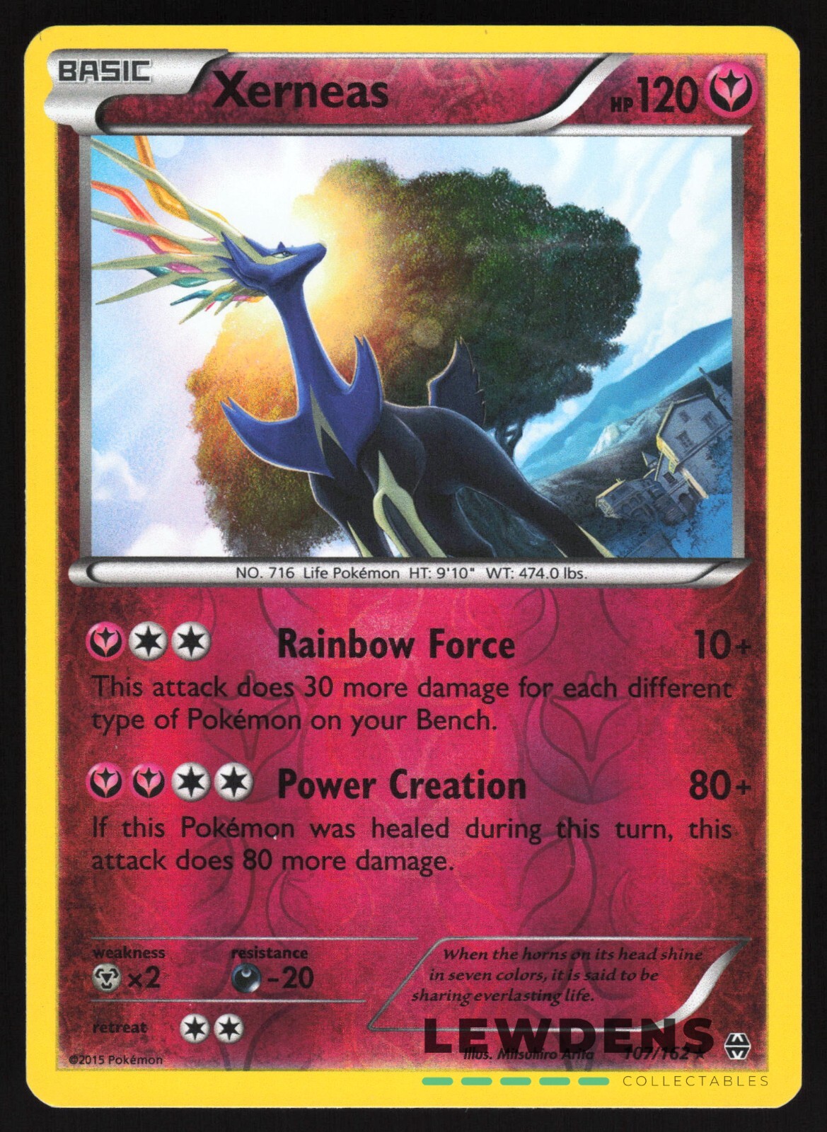 Xerneas - 107/162 - Reverse Holo Rare - XY Breakthrough - Pokemon