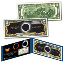 2024 TOTAL SOLAR ECLIPSE April 8th Official Genuine Legal Tender  U.S. $2 Bill