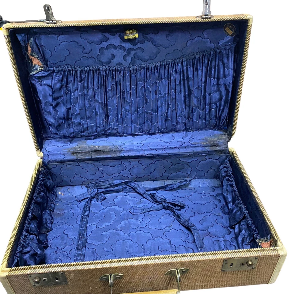 Maleta Wheary Vintage Tweed con asa transparente y forro morado Foto 2 de 4