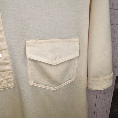 Vintage Pale Yellow Polo Tennis Shirt Bordeaux Pacific Med - Picture 8 of 14