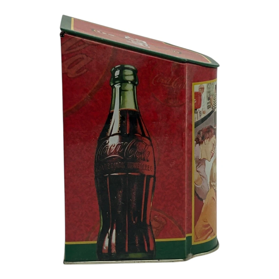 Coke Coca Cola Tin Box Storage Advertising Soda Fountain Vtg Hinged Lid Diner  - Image 2 of 4