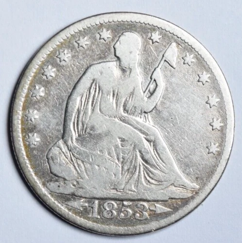 1853 A&R SEATED LIBERTY HALF DOLLAR ~ NICE FINE PRICED RIGHT!