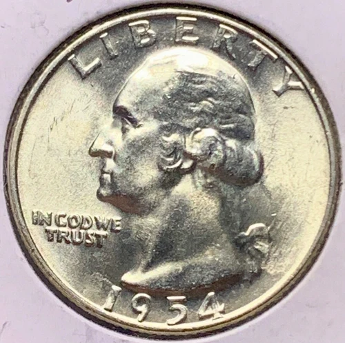 1954 D Washington Quarter From OBW Roll  CHOICE-GEM Bu Unc. 90% Silver - 1791