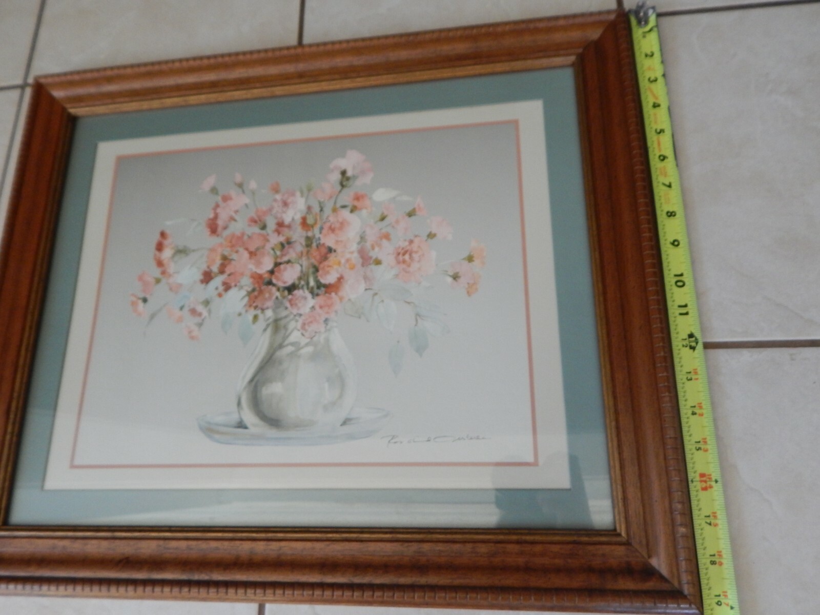 23 x19 Wood Framed Picture by Rosalind Oesterle Floral Flowers in vase