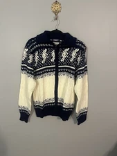 Strawbridge & Clothier vintage Zip up Sweater Ski 100% Acrylic Size M