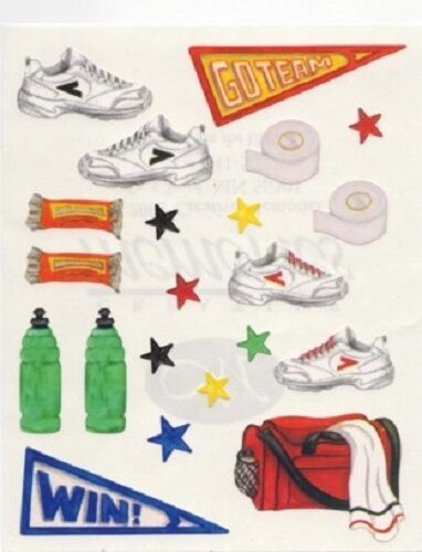NEW Creative Memories BLOCK STICKER - Sports Shoes, Bag, GO TEAM & WIN Flags - Picture 1 of 1