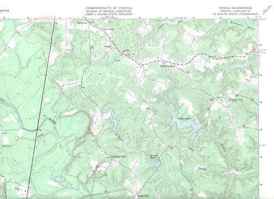 Penola Quadrangle Virginia 1969 USGS Topo Map 7.5 Minute Topographic