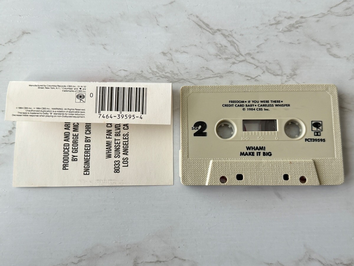ワム！Make It Big【カセットテープ / レア / ヴィンテージ】 Wham Make It Big CASSETTE Tape 1984 Columbia FCT 39595