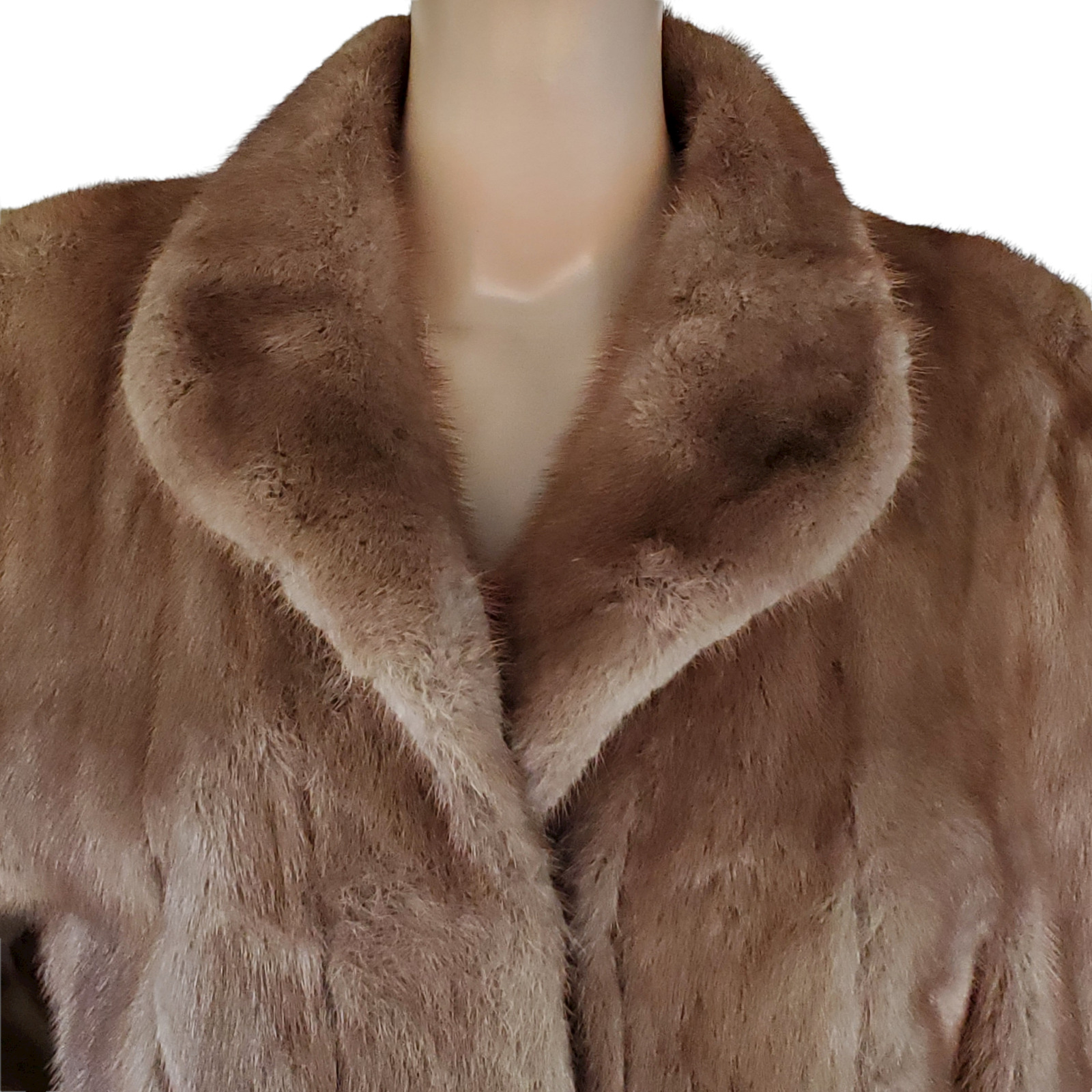 Ribnick Mink Fur Car Coat Women's M Brown Suede L… - image 2