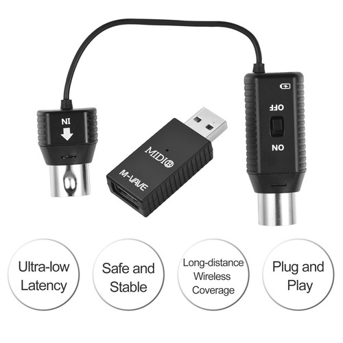 M-VAVE MS1 Wireless Transmission System MIDI System MIDI Wireless Adapter E2D2 - Picture 7 of 8