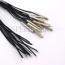 10pcs NTC 10K Ohm 1% 3435 Thermistor temperature sensor Cylinder Probe 1.5m Wire