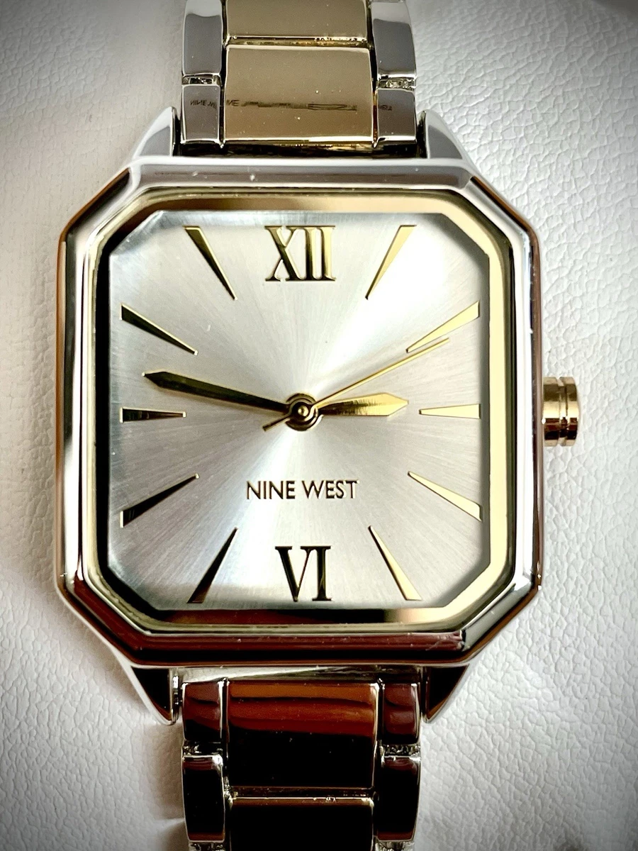 Montre Femme Vintage Nine West Années 90 - Cadran Bleu, Bracelet Argent
