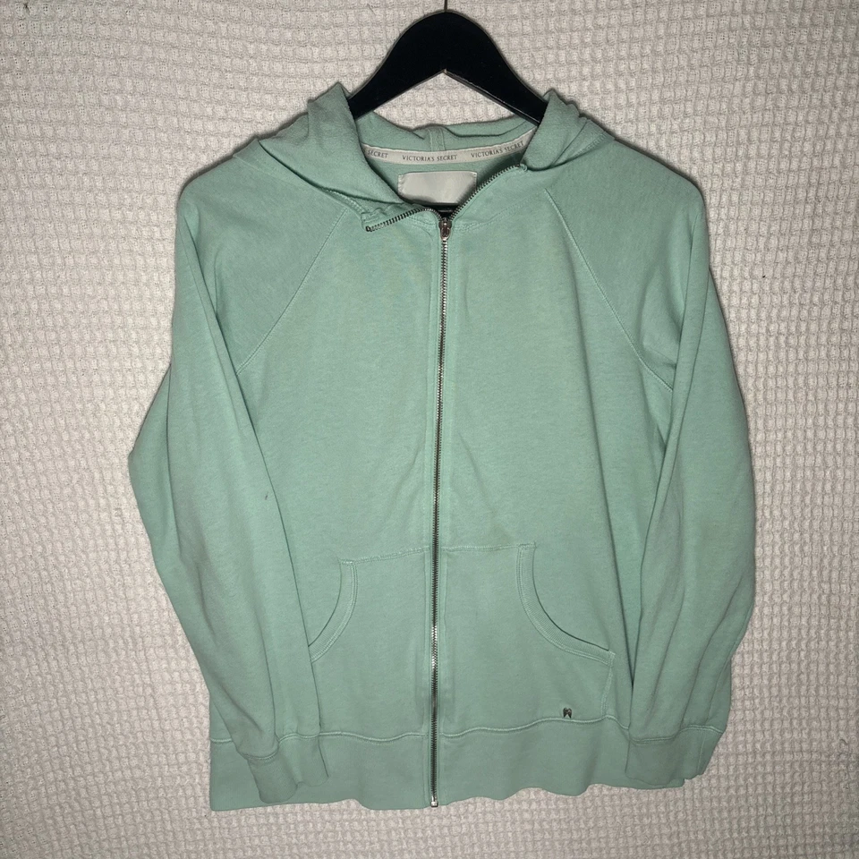 Vintage Victoria’s Secret Angel Collection Hoodie Sequin Angel Wing Mint Green L - Image 2 of 4