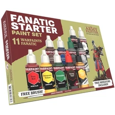 The Army Painter Warpaints Fanatic Starter Set 11 Acrylic Paints Brush Miniature