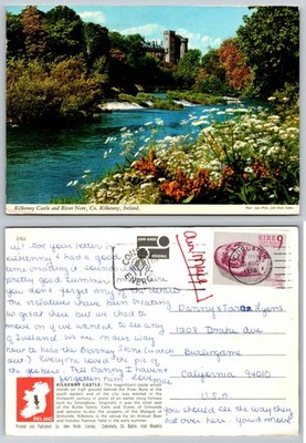 Vintage John Hinde Kilkenny Castle River Nore Ireland Postcard 1976 Posted