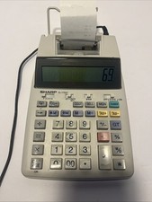 Sharp EL1750V Printing Calculator with AC Adapter plus 1 Roll Of Paper Works
