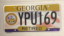 Georgia Retired Department Of The Army License Plate Single Tag Expired #YPU169