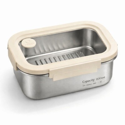Durable Stainless Steel Food Box 800ml Leakproof Airtight Lunch Storage