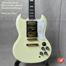 Hot Sale Custom SG Cream Electric Guitar, HHH Pickups, Gold Parts
