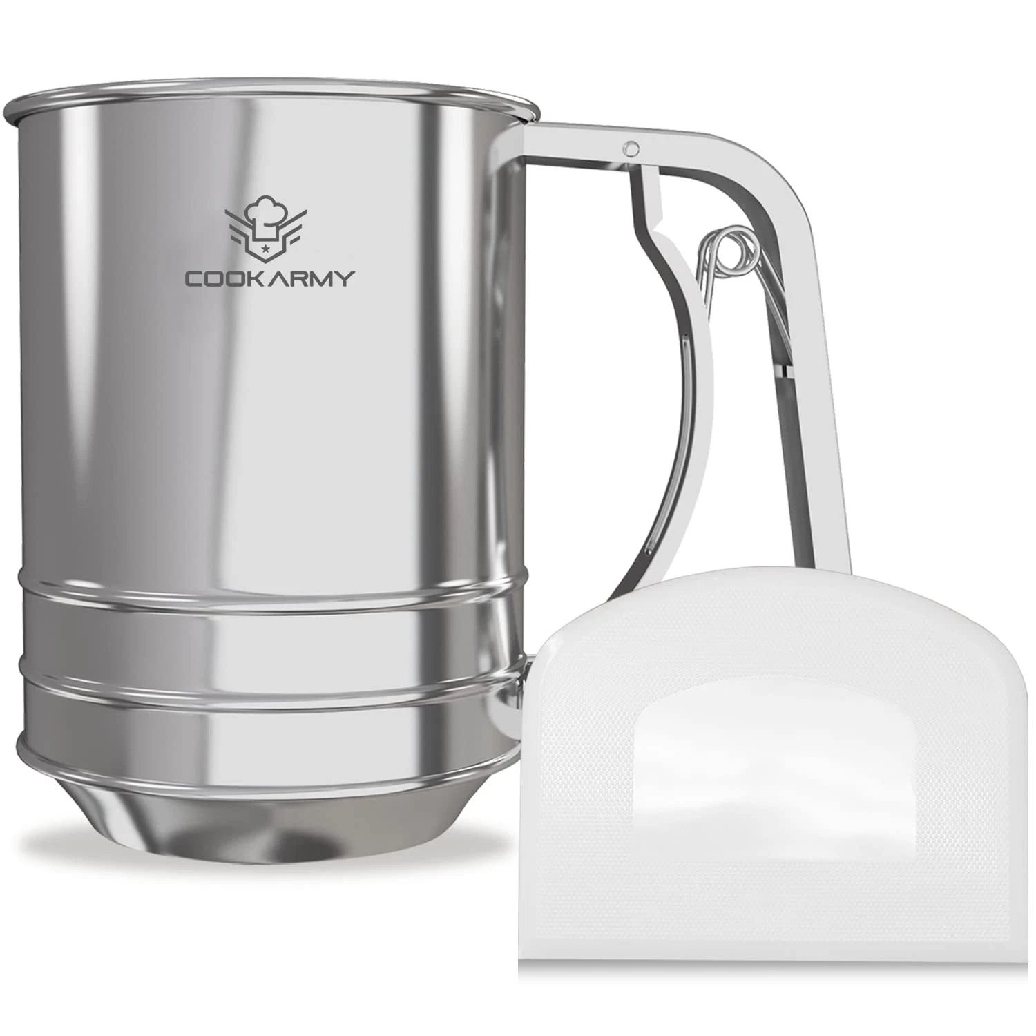 Flour Sifter , 3 Cup Stainless Steel , Great Double-layer Baking Sifters for ...