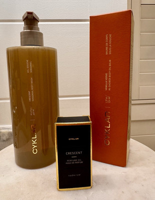 CYKLAR Crescent body wash 16.5oz, Verve Body Oil 5 fl oz, Crescent Perfume oil